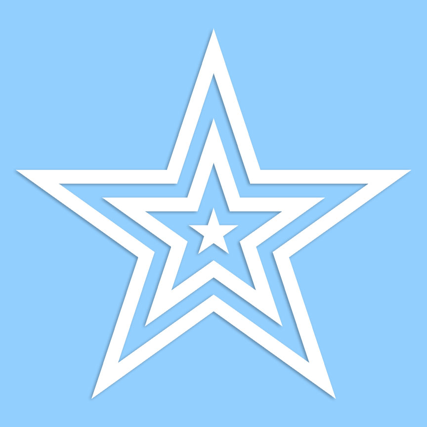 Stars Inside Stars - Decal Sticker - Multiple Colors & Sizes